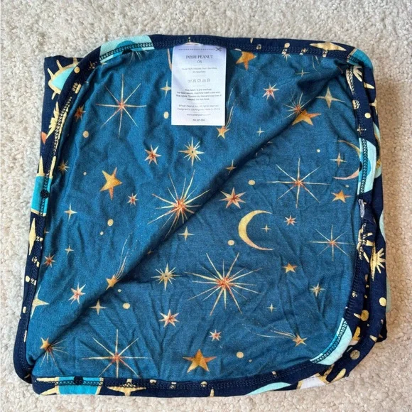 Posh Peanut Fiona Evil Eye Print Reversible Patoo Blanket - 40”x40” - Picture 3 of 7